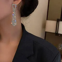 SALTY Artificial Stones Studded Drop Earrings image 3