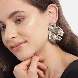 Carlton London Gold-Plated Contemporary Drop Earrings-picture-49