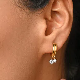 Clara Gold-Pated Contemporary Hoop Earrings image 5