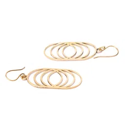 Studio One Love Brass-Plated Contemporary Hoop Earrings image 4
