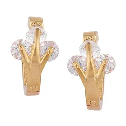Bhana Fashion Pack of 2 White Gold-Plated Contemporary AD Drop Earrings image 4