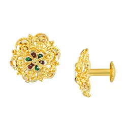 MEENAZ 4Pcs Gold-Plated Studs Earrings image 5