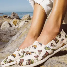 TOMS Women Beige Alpargata Cloudbound Camping Printed Slip-On Sneakers image 4