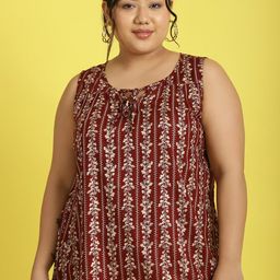 theRebelinme Printed Tie-Up Neck Plus Size Top-picture-21