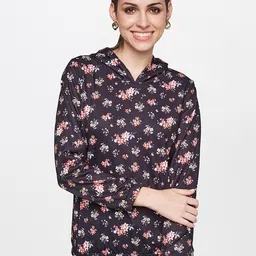 AND Women Black & Peach Floral Print Top image 1