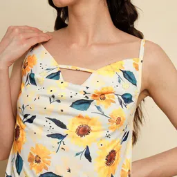 TANDUL Floral Printed Shoulder Straps Top image 4