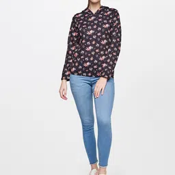 AND Women Black & Peach Floral Print Top image 5