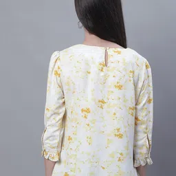 Cantabil Abstract Print Ruffled Sleeve Top image 3