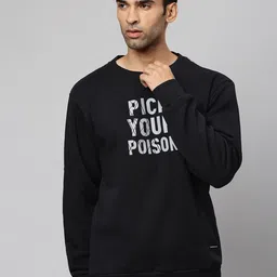 Campus Sutra Men Black & Grey Typography Printed Pullover-picture-28