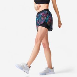 domyos Women Gym Shorts 2-in-1 Anti-Chafing - Print-picture-5