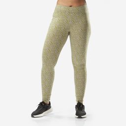 domyos Women's Slim-Fit Fitness Leggings Fit+ 500 - Pearl Grey Print-picture-41