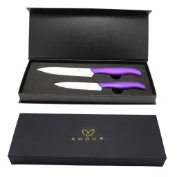 amour Metallic Purple Ceramic (Set of 2) Kitchen Knife image 2