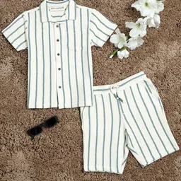 The Lion and The Fish Boys Striped Shirt With Shorts Clothing Set-picture-24