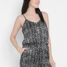 Porsorte Black & White Printed Jumpsuit image 2