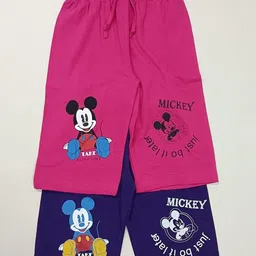 BAESD Girls Pack Of 2 Mickey Mouse Printed Mid-Rise Pure Cotton Capris-picture-35