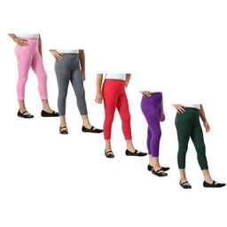 BAESD Girls Pack Of 5 Mid-Rise Skinny Fit Capris-picture-30