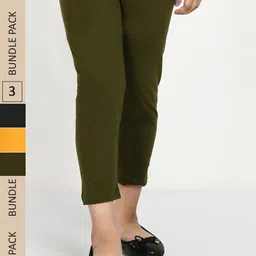 IndiWeaves Pack Of 3 Girls Mid Rise Pure Cotton Capris-picture-15