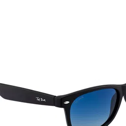 Ted Smith Unisex Blue Lens & Black Wayfarer Sunglasses with Polarised Lens SAILER_C1 image 3