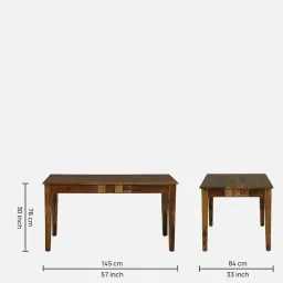 woodsworth from pepperfry Diamond Sheesham Wood 6 Seater Dining Set In Provincial Teak Finish image 2