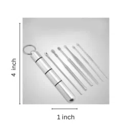 the quirk box Ear Wax Removal Kit- Set of 6 Tools - Silver image 2