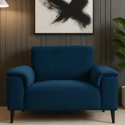 febonic Ocean Velvet 1 Seater Sofa in Azure Blue Color-picture-39