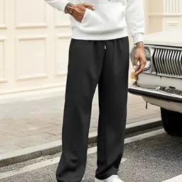 avinexx Men Regular Fit Black Pure Cotton Trousers image 3