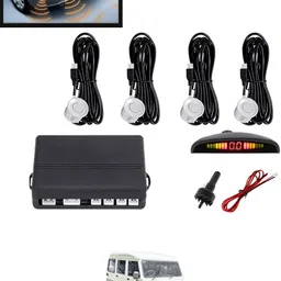 maties 4Pcs White Reverse Parking Sound Warning sensor for car Protection-183 Car Reverse Parking White 4 Sensor With LED Display/Buzzer -183 Parking Sensor-picture-20