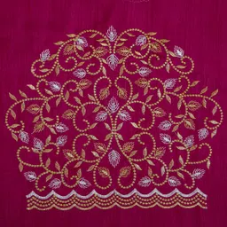 vivida enterprise Unstitched Pure Silk Blouse Material Embroidered image 3