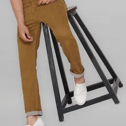 dais Stretchable Men Slim Mid Rise Brown Jeans-picture-10