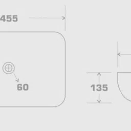 alpha Ultra Premium Designer Ceramic Wash Basin(M25) (18*13*5.1)(M25) Table Top Basin image 3