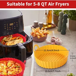 clickable Cliclable Air Fryer Reusable Silicone pack of 2 Airfryer Tray image 3