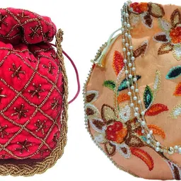 athizay Girls Pink, Gold, Multicolor Potli-picture-11