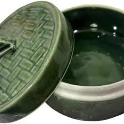Green Ceramic Casserole Hot Box Set For Kitchen/Momos,Dumpling Serving Container Container Serving Set-image-15