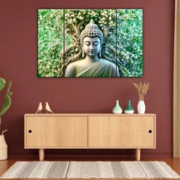 Set Of 3 Lord Buddha Wall Paintings For Living Room Gift items Digital Reprint 12 inch x 18 inch Painting-image-6