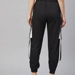 laabha Women Graphic Print Black Track Pants image 4