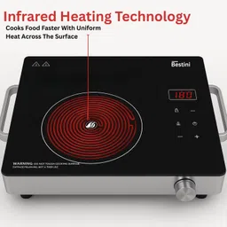 bestini 2200 W Infrared Cooktop Touch Panel, Jog Dial image 2