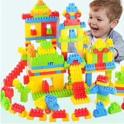 devdarsh Kids' Smart Train Activity Building Blocks toys- 100+ Pieces with Wheels image 2
