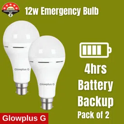 glowplus g Twin Battery Backup Bulbs – 12W Emergency 3 hrs Bulb Emergency Light-picture-28