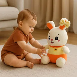 softvibe Honey Bunny Soft Toy – Ultra Soft & Washable Plush Stuffed Bunny for Babies - 25 cm image 3