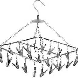 rafttar 20 Clips Peg Hanger with swivel hook Infant Clothes innerware Scarf Organizer Stainless Steel Cloth Clips-picture-25