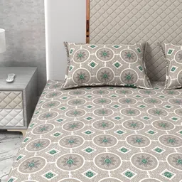 star weaves Cotton Queen Fitted (Elastic) 310 TC Printed Bedsheet image 2