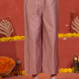 aramya Women Comfort Fit Purple Polyester Trousers-picture-38