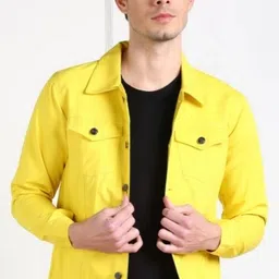 emmy word Men Solid Denim Jacket-picture-14