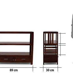 kendalwood furniture Solid Wood Semi-Open Book Shelf image 4