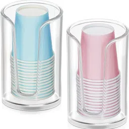store2508 Acrylic Compact Small Disposable Paper Cup Dispenser Storage Holder for Cups Plastic Glass Holder-picture-39
