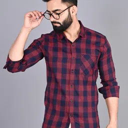fubar Men Slim Fit Checkered Casual Shirt image 3
