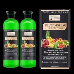 skenique Professional Fruit Vinegar Gel Based Natural Black Hair Dye Color , Black-picture-15