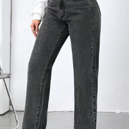 lovely london Women Relaxed Fit High Rise Grey Jeans-picture-16