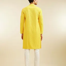 anaya azrin Men Embroidered, Self Design, Embellished Viscose Rayon Straight Kurta image 2