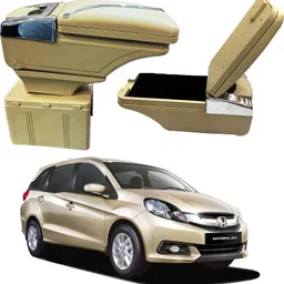 oshotto PU Leather AR-02 Car Armrest Console Box For Mobilio Beige Car Armrest image 1